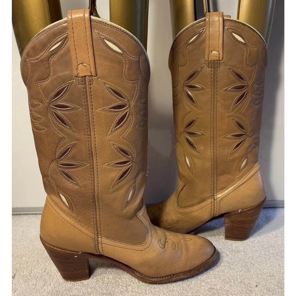 Dingo Acme Women Cowboy boots-Size 7.5 M Model 7408 -Beige -Brown - Picture 4 of 13